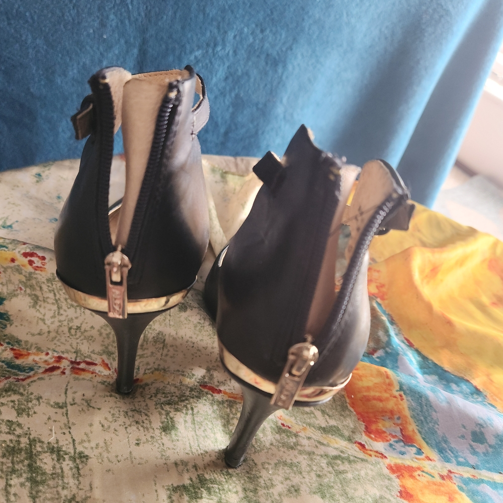 Aldo Black Heels with Silver Accents